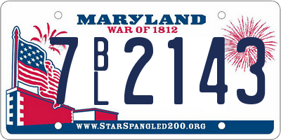 MD license plate 7BL2143