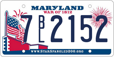 MD license plate 7BL2152