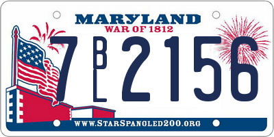 MD license plate 7BL2156