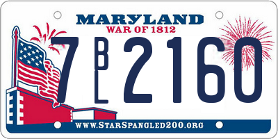 MD license plate 7BL2160