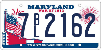 MD license plate 7BL2162