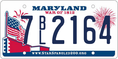 MD license plate 7BL2164