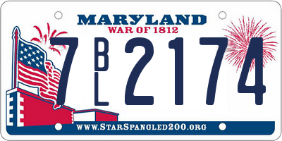 MD license plate 7BL2174