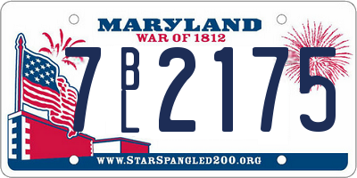 MD license plate 7BL2175