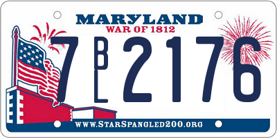 MD license plate 7BL2176
