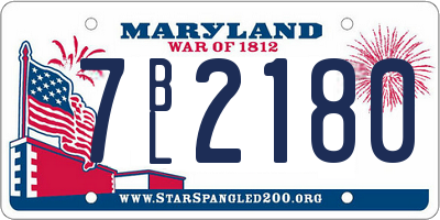 MD license plate 7BL2180