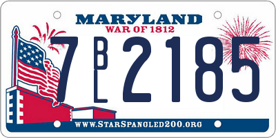 MD license plate 7BL2185