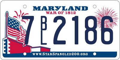 MD license plate 7BL2186