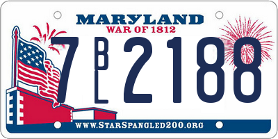MD license plate 7BL2188