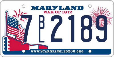 MD license plate 7BL2189