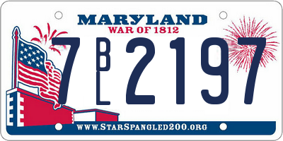MD license plate 7BL2197