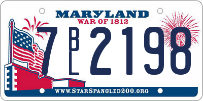 MD license plate 7BL2198