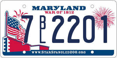 MD license plate 7BL2201
