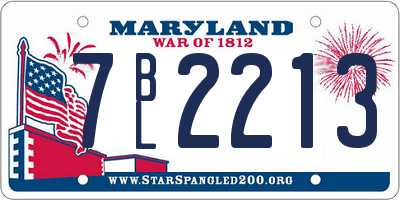MD license plate 7BL2213