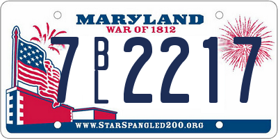 MD license plate 7BL2217