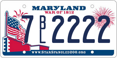 MD license plate 7BL2222