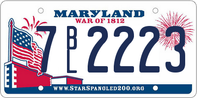 MD license plate 7BL2223