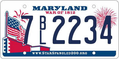 MD license plate 7BL2234
