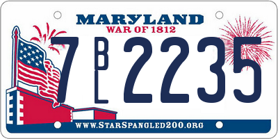 MD license plate 7BL2235