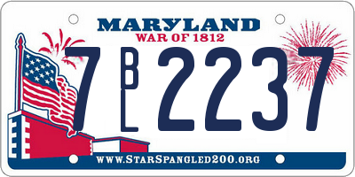 MD license plate 7BL2237