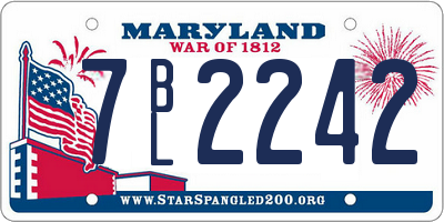 MD license plate 7BL2242