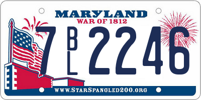 MD license plate 7BL2246