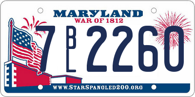 MD license plate 7BL2260