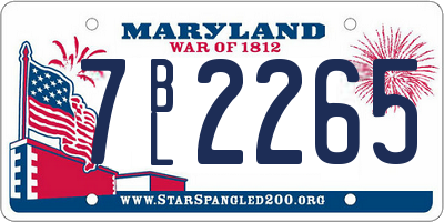 MD license plate 7BL2265