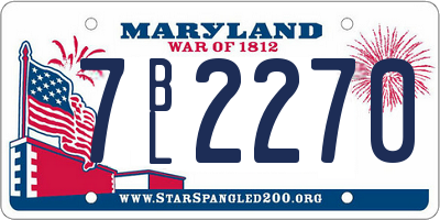 MD license plate 7BL2270