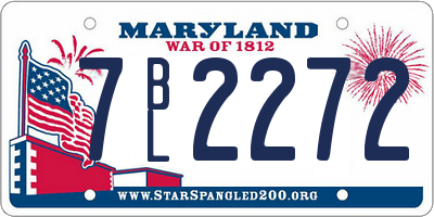 MD license plate 7BL2272