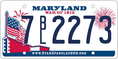 MD license plate 7BL2273