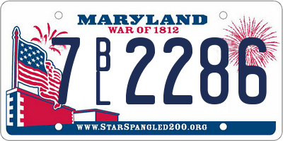 MD license plate 7BL2286