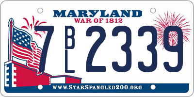 MD license plate 7BL2339