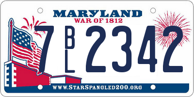 MD license plate 7BL2342