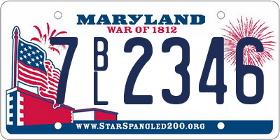 MD license plate 7BL2346
