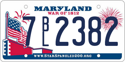 MD license plate 7BL2382