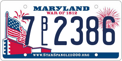 MD license plate 7BL2386