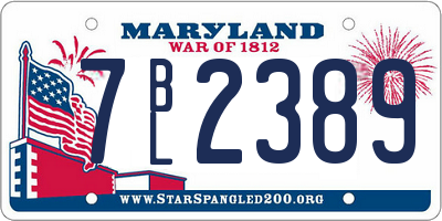 MD license plate 7BL2389