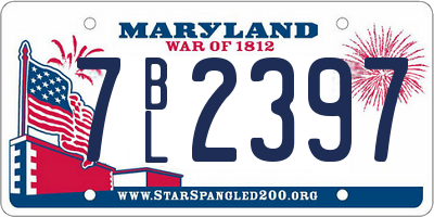 MD license plate 7BL2397