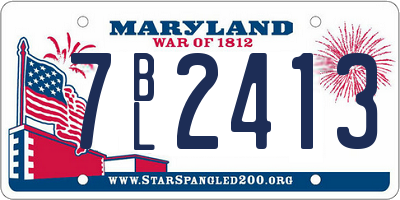 MD license plate 7BL2413