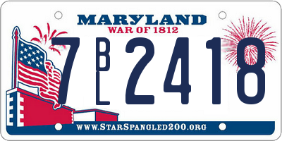 MD license plate 7BL2418