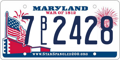 MD license plate 7BL2428