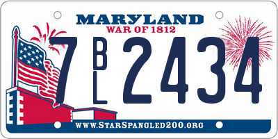 MD license plate 7BL2434