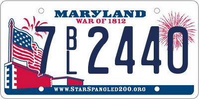 MD license plate 7BL2440