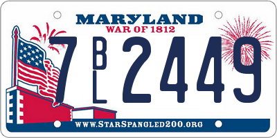 MD license plate 7BL2449