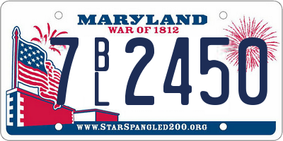MD license plate 7BL2450