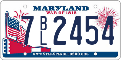 MD license plate 7BL2454