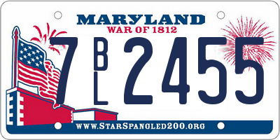 MD license plate 7BL2455
