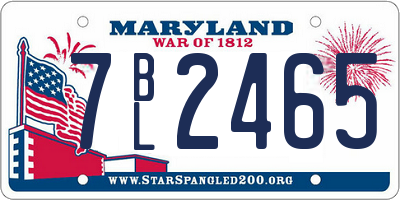 MD license plate 7BL2465