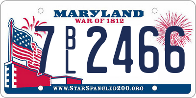 MD license plate 7BL2466